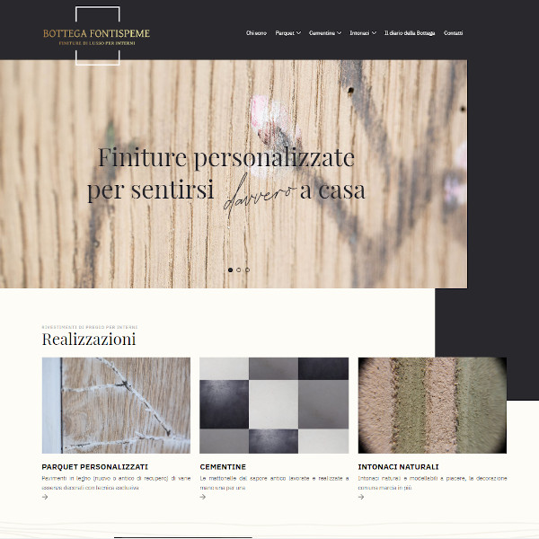 screenshot home Bottega Fontispeme website