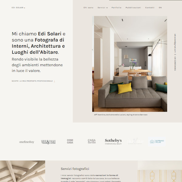 screenshot home Edi Solari website