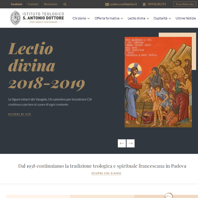 screenshot home sito Istituto Teologico