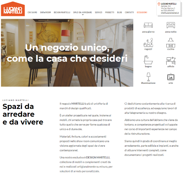 screenshot home sito Martelli Mobili