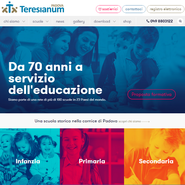 screenshot home sito Teresianum