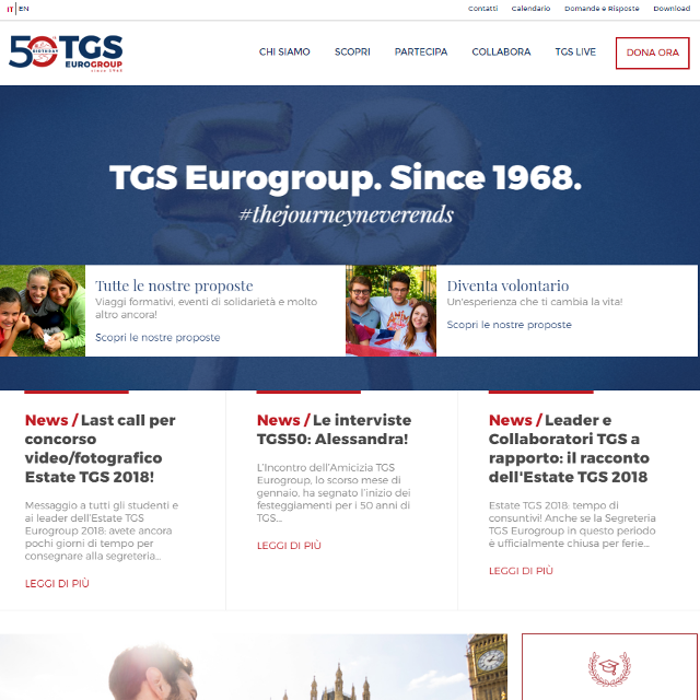 screenshot home sito TGS Eurogroup
